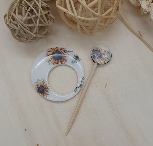 Sunflower Shawl Pin