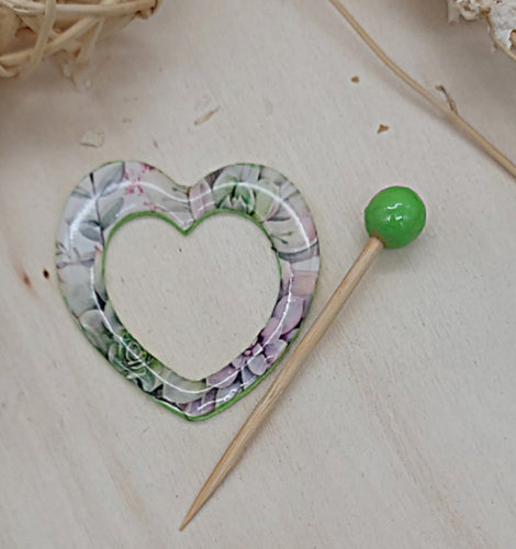 Succulent Shawl Pin | Heart