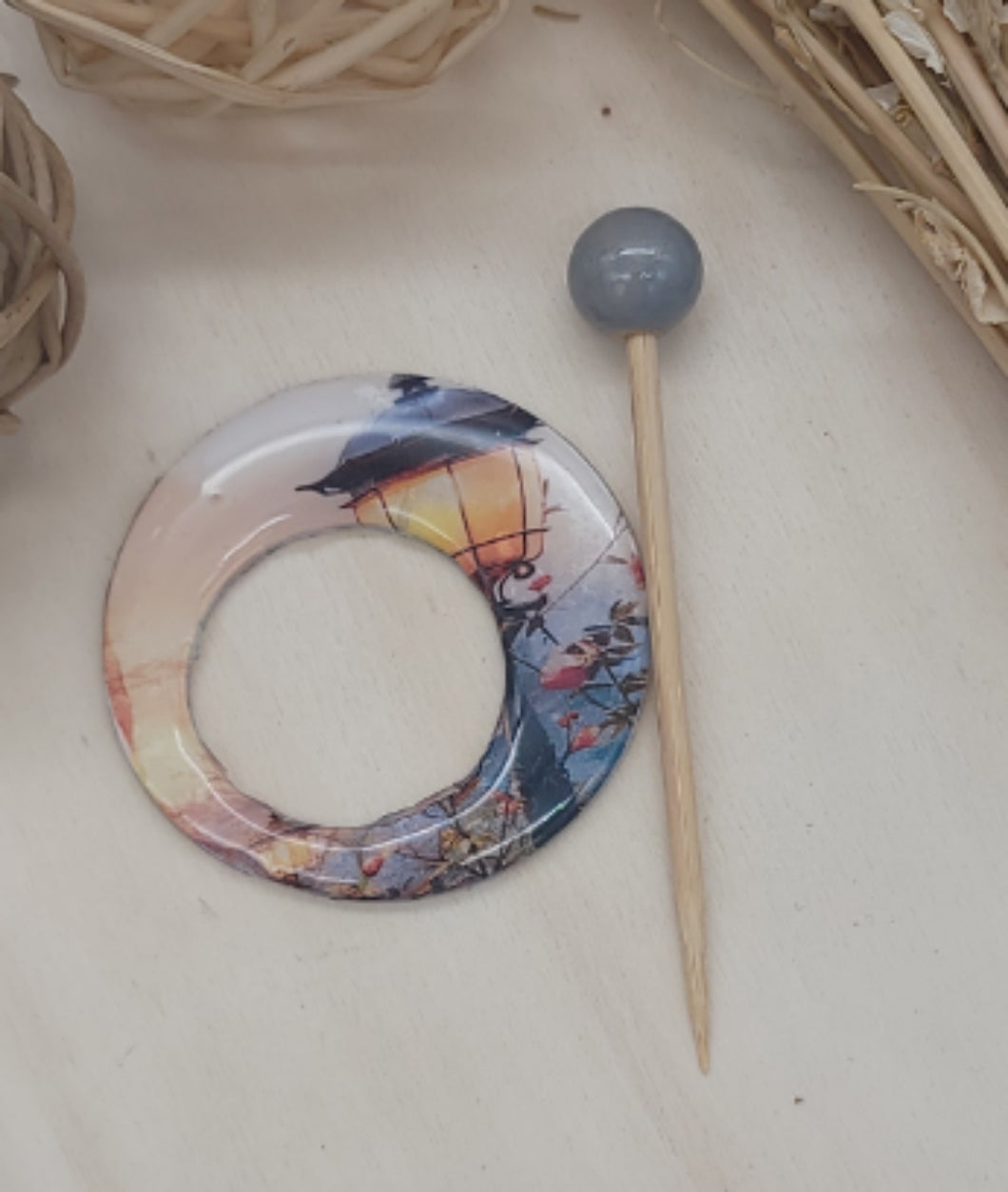 Cottage Lamp Shawl Pin | Round-A