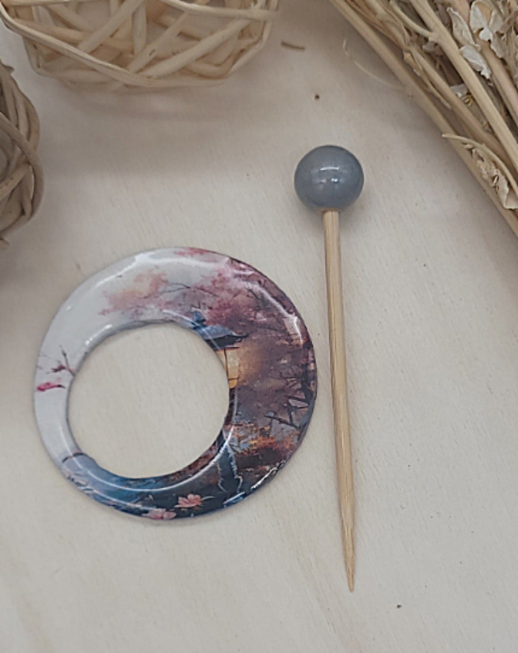 Cottage Lamp Shawl Pin | Round-B