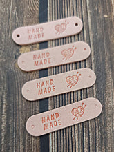 Load image into Gallery viewer, Heart Hand Made Labels | Faux Suede | Light Pink