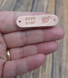 Heart Hand Made Labels | Faux Suede | Light Pink