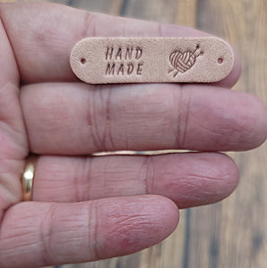 Heart Hand Made Labels | Faux Suede | Mauve