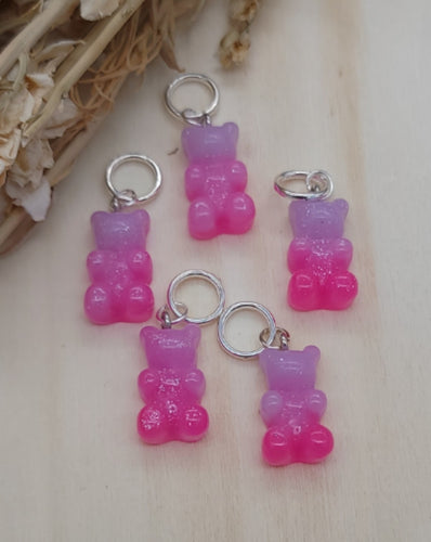 Gummy Bear Stitch Markers | Purple and pink