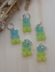Gummy Bear Stitch Markers | Blue and yellow