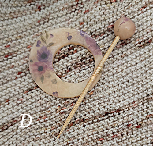 Small Gray Floral Shawl Pin – The Wicked Knittah