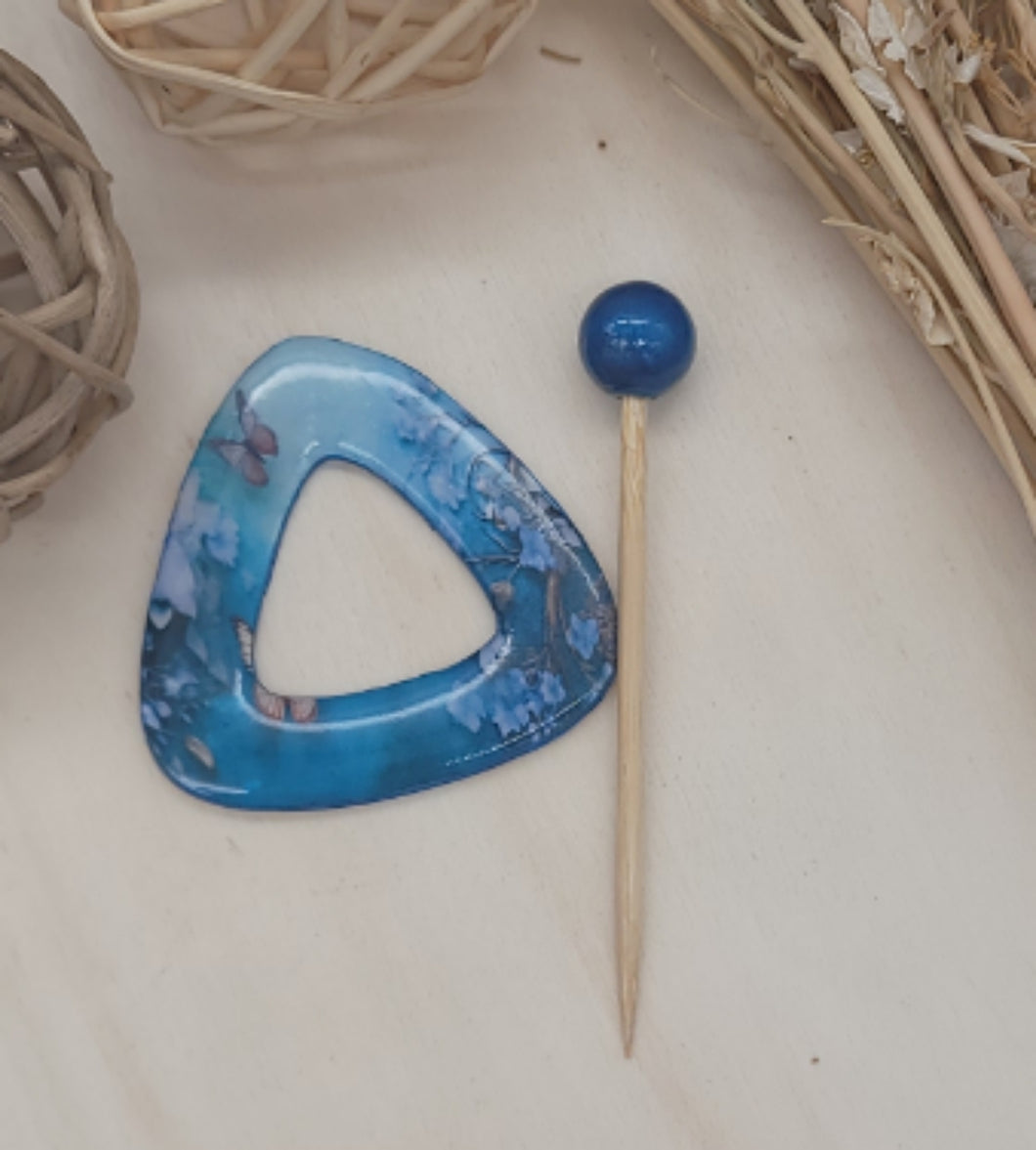 Turquoise Butterfly Shawl Pin | Triangle