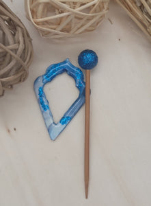 Blue Glitter Shawl Pin | A